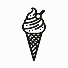 Ice cream cone symbol is solitary. A modern sweet vanilla desert sign. Trendy vector chocolate cram symbol for website design, buttons, and mobile apps. Logo ice cream illustration