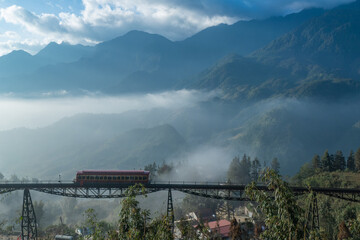 Fansipan Mountain Tramway, is a Tram railway for ride to Cable Car Station to Fansipan Peak in Sa...