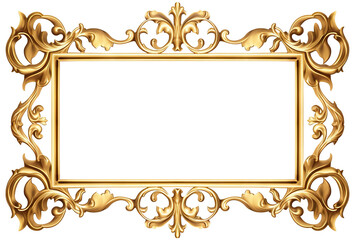 Elegant golden picture frame, cut out