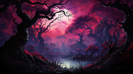 Obraz premium Cosmic_nebulae_interlaced_with_shimmering