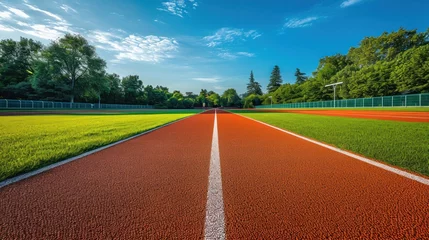 Poster de jardin Chemin de fer Pristine Running Track. Smooth Surface Ready for Runners