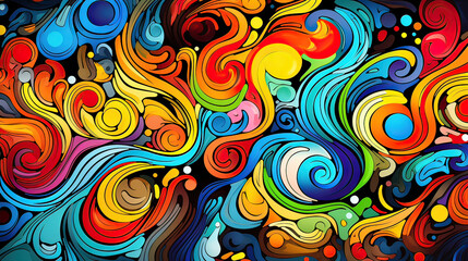 Dynamic colorful pattern abstract background, combining the vibrancy of colors with abstract forms and intricate patterns, visually captivating and aesthetically pleasing compositions Ai Generative