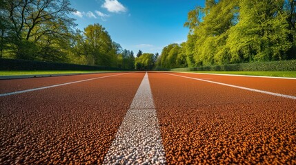 Pristine Running Track. Smooth Surface Ready for Runners - obrazy, fototapety, plakaty