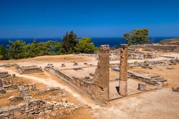 Überreste und Ruinen der untergegangenen hellenistisch-dorischen Stadt Kamiros auf der...