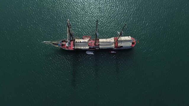 Aerial View of Sailboat in the Caribbean Sea,  Portobelo Colon