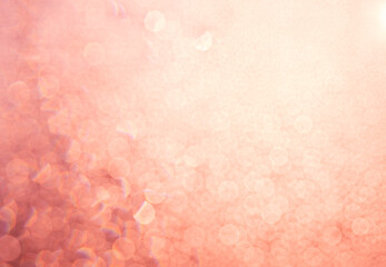 Bokeh in out of focus pink peach color, gradient, background, abstraction, decoration, postcard.