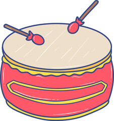 traditional chinese drum cartoon