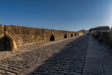 Early Blue Hour over the Iconic Bridge in Puente la Reina, along the French Way of St James Camino de Santiago Pilgrim Trail