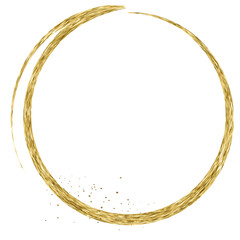 Gold Foil Frame gold splatter frames glitter,Gold stroke on transparent background.Abstract line hand-drawn with gold glitter. Luxury gold frames or borders for wedding invitations and wedding cards.