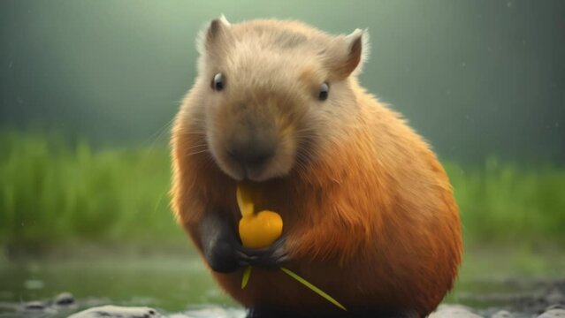cute capybara video 4k