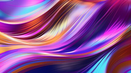 Vibrant chromatic foil rainbow: iridescent, colorful, metallic neon texture background