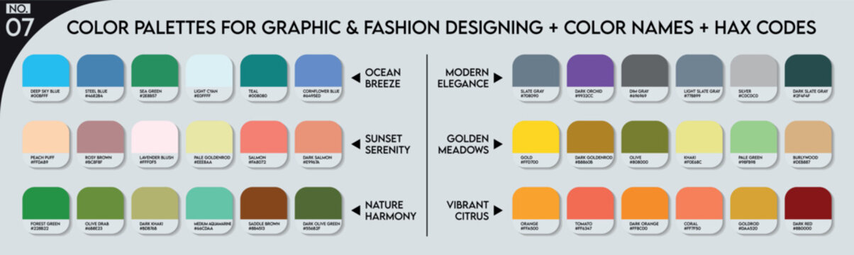 Fashion Trend Color guide palette 2024-25. An example of a color palette vector. Forecast of the future color. Color palette for fashion designers, fashion business, garments, and paints companies