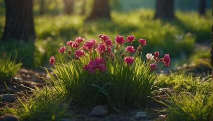 Obraz premium spring season in the green forest