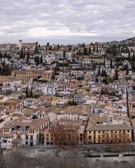 Naklejka premium Beautiful panoramic of Granada from the Alhambra