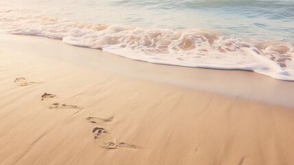 모래사장에 부서지는 파도, 평화로운 해변의 여름날