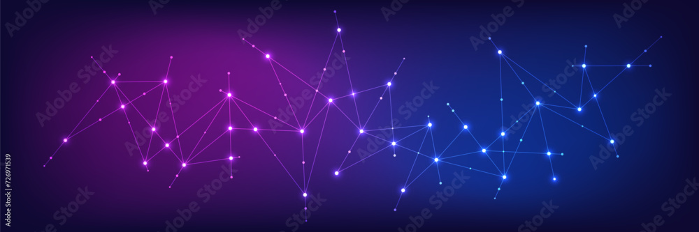 Poster abstract technology background with connecting the dots and lines. global network connection, intern