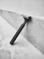 isolated shaving razor product photography, plastic shaving razor tool with closeup shot for hair removing