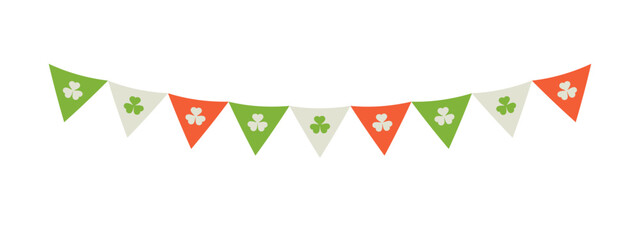 Ornament for Saint Patrick's Day design. Flag ornament for Saint Patrick's Day on transparent background.