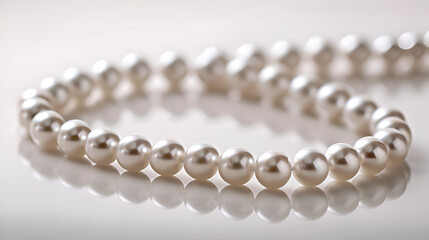 Pearl necklace isolated on white background. Generative AI