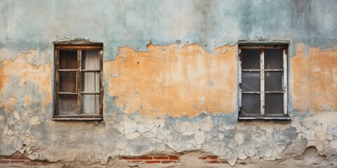 Fototapeta na wymiar Old window with wall