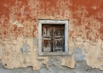 Fototapeta na wymiar Old window with wall