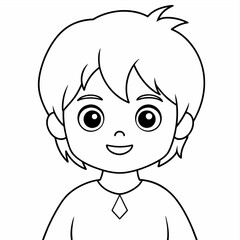 Obraz premium boy black and white vector illustration for coloring book 