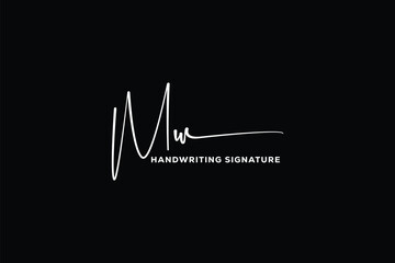 MW initials Handwriting signature logo. MW Hand drawn Calligraphy lettering Vector. MW letter real estate, beauty, photography letter logo design.
