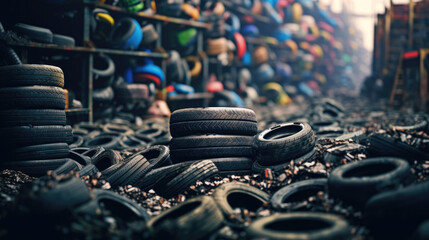 Tire cemetery, tire dump