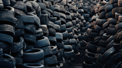 Obraz premium Tire cemetery, tire dump