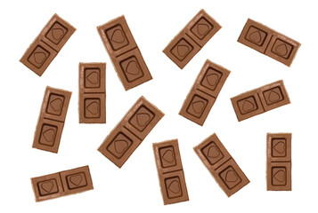 Chocolate bars image with selective focus