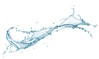 Blue water splash isolated