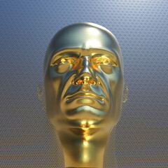 3d Illustration of a Humanoid Robot Head Artificial Intelligence AI