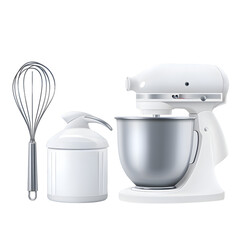 electric hand mixer with whisk isolated on transparent background