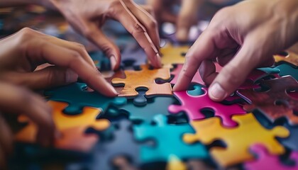 Teamwork Business Team Meeting Unity Jigsaw Puzzle Concept