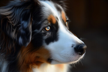 Fototapeta premium Australian shepherd dog close up