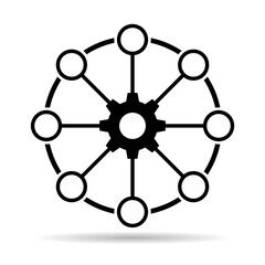 Multichannel digital design shadow icon, omnichannel flat web symbol, internet vector illustration