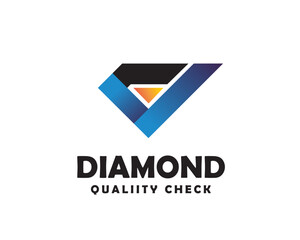 abstract diamond check logo icon symbol design template illustration inspiration