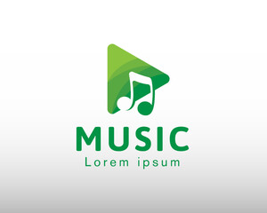 player music note logo icon symbol design template illustration inspiration