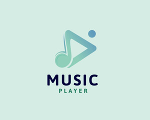 player not music media logo icon symbol design template illustration inspiration