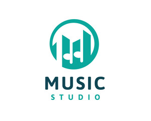 circle abstract music studio logo icon symbol design template illustration inspiration