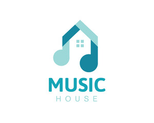 house home music studio note logo icon symbol design template illustration inspiration