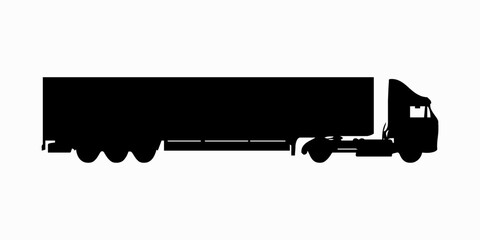 Cargo truck Silhouettes. illustration vector of  truck. Suitable for design element of goods transportation companies.