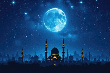 islamic greeting card for Ramadan kareem or ied mubarak background