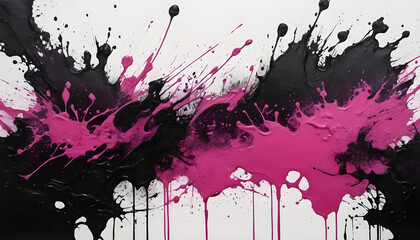 Fototapeta premium Magenta pink black ink splash abstract background. Creative Blurred Effect Trend Design