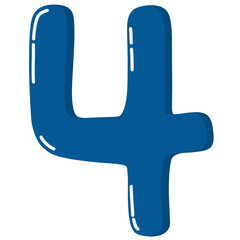 Obraz premium Illustrating of Blue number four