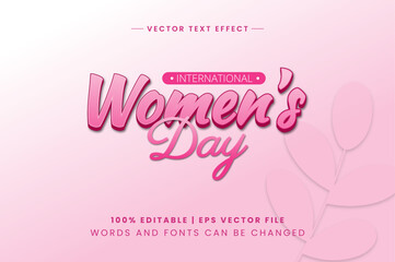 International Women's Day Pink Color Editable 3d Text Effect