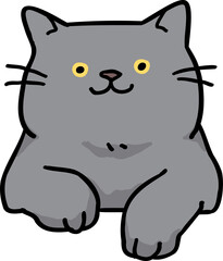 Cute Cartoon Cat Head Character