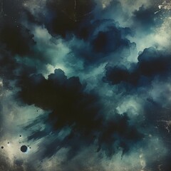 Fototapeta premium An abstract watercolor paint background in dark blue with a grunge texture. The design should be suitable for use as a background or banner