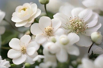 White Apple Blossoms in Spring Garden