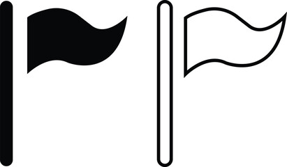 Flag black icons set . Different flag flat or line vector collection isolated on transparent background. Waving Flag icons for Banners, Presentations, Web Pages. Simple logo for graphic and web design